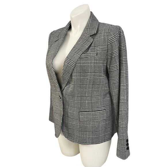 Merona Blazer Womens Sz 18 Jacket Black Houndstooth Office Corpcore Boardroom - Picture 9 of 15